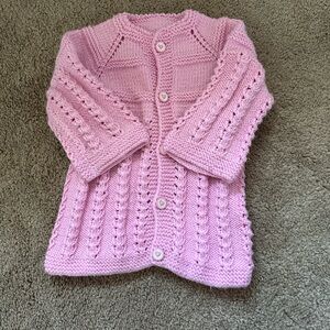 BabyGirl handmade knitted wool sweater jacket
